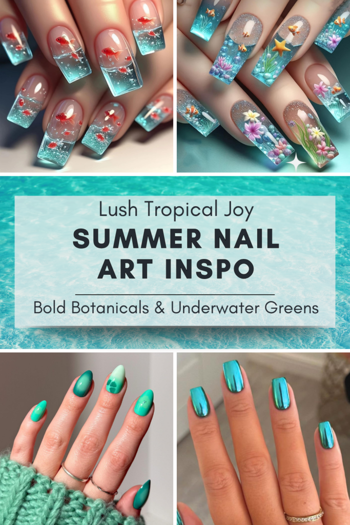 Summer Nail Colors - 4 sets in shades of green.