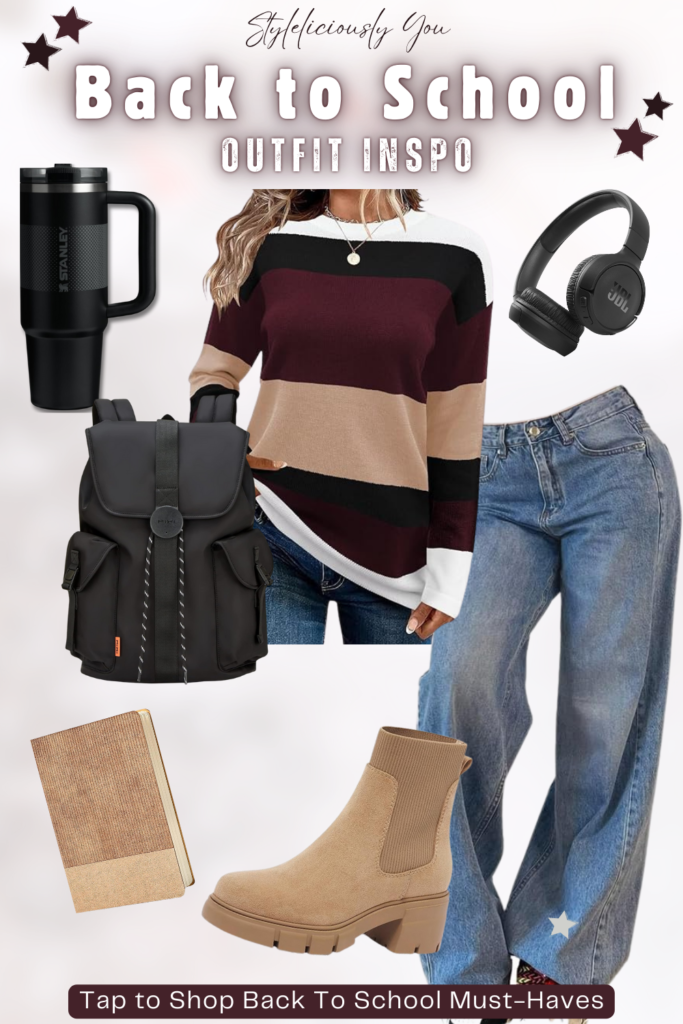 BACK TO SCHOOL- Outfit Inspo Colorblock Sweater - Burgundy