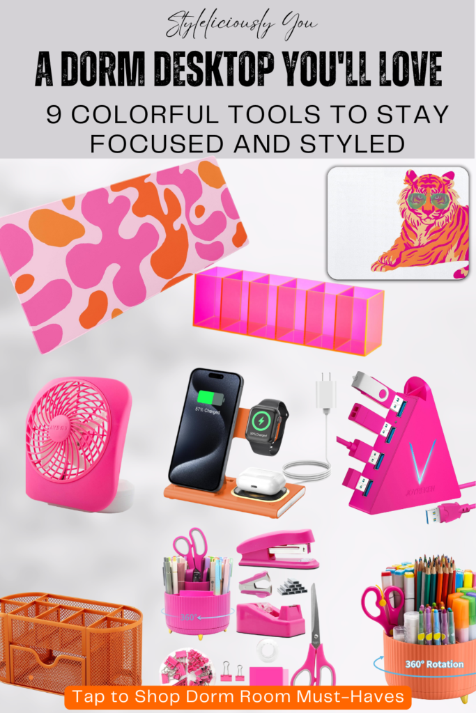 Hot Pink and Orange - Dorm Essentials Desktop