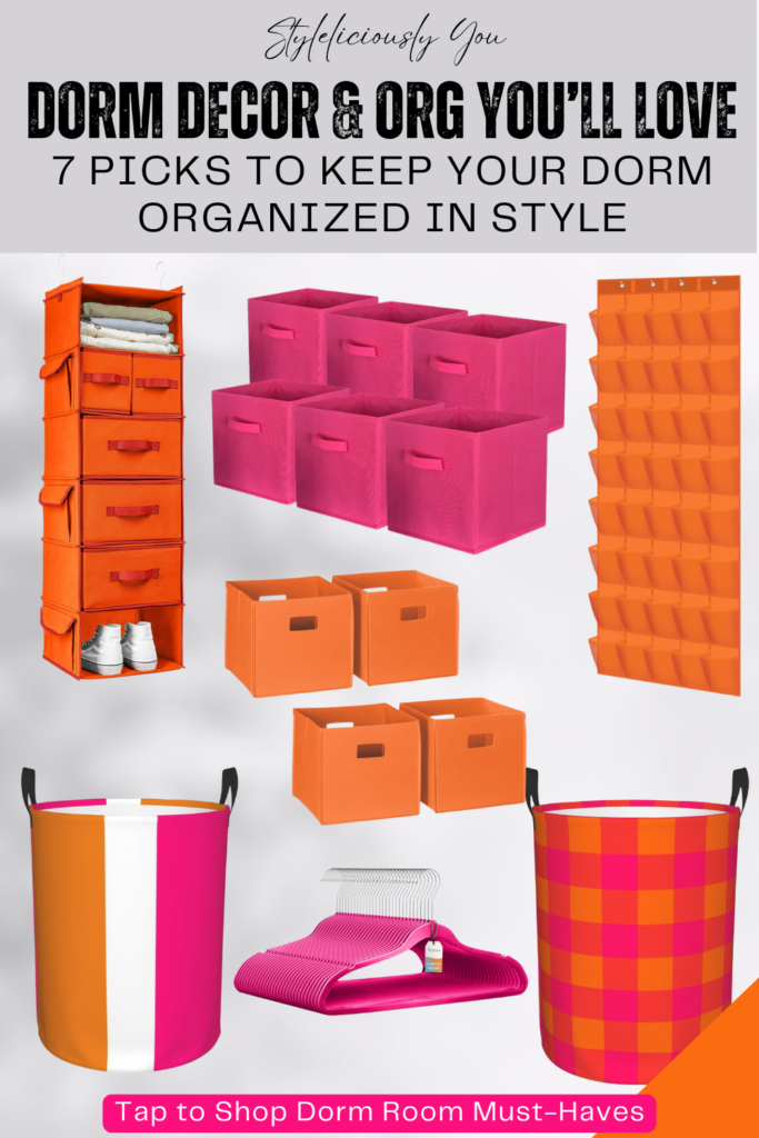 Hot Pink and Orange - Dorm Essentials Laundry and Storage