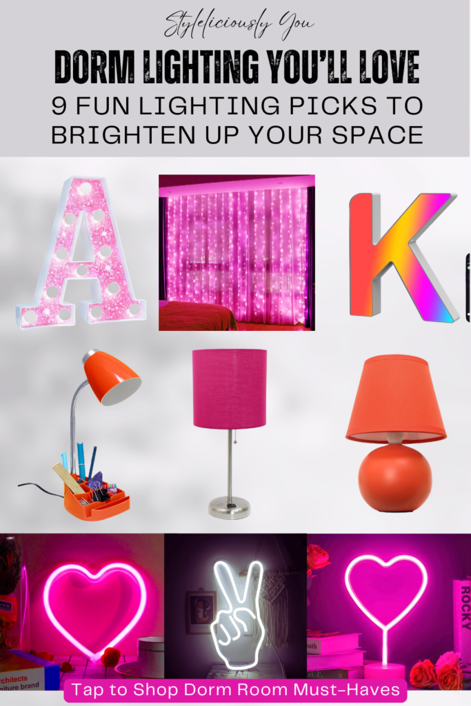 Orange and Pink Dorm Essentials Lighting
