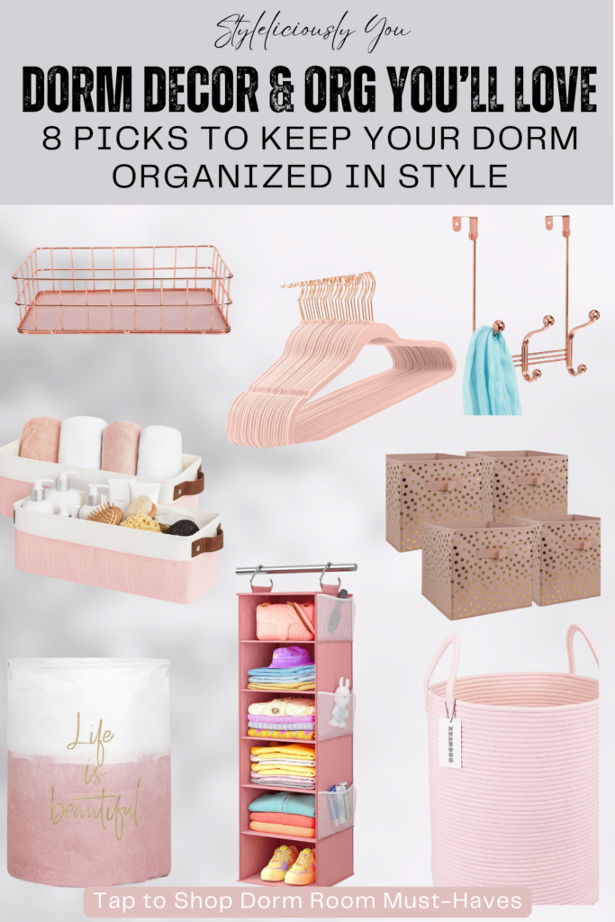 Rose Gold Dorm Goals Laundry and Storage
