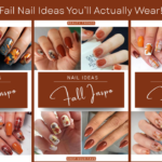 Caramel nails fall 2025 – warm golden-brown nail ideas with glossy, glitter, and ombré press-on sets for cozy autumn inspiration.