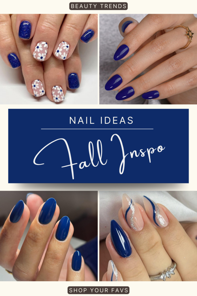 Burgundy fall nails with glossy finish, maple leaf accents, and glitter details.