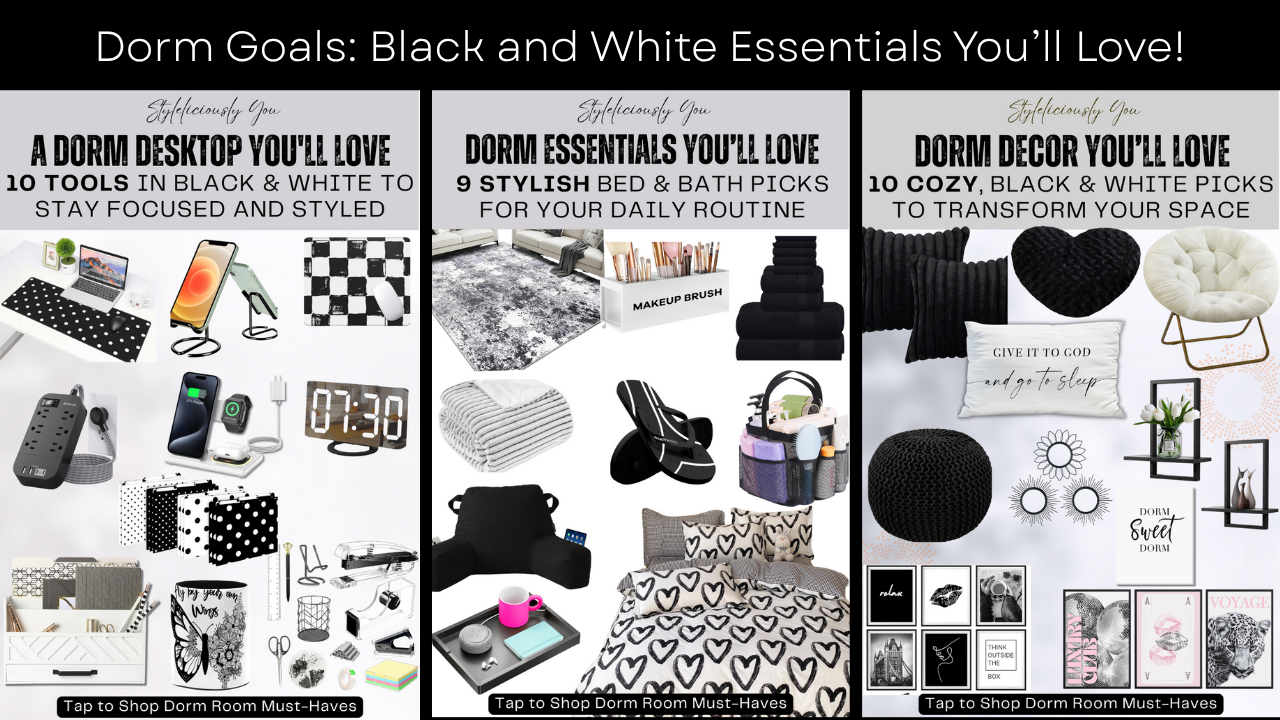 Black and White Dorm Essentials You’ll Love